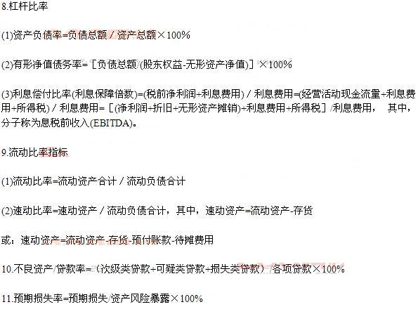 2014年銀行從業資格考試<風險管理>常用公式4