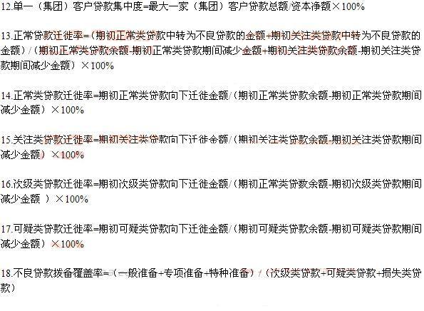 2014年銀行從業資格考試<風險管理>常用公式5