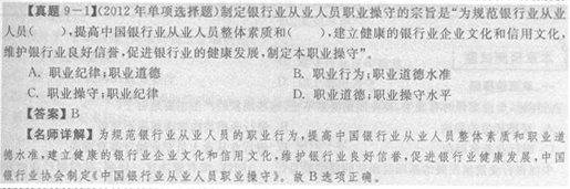 2014年銀行從業《公共基礎》重點:銀行業從業人員職業操守