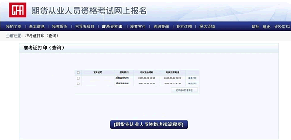 點擊網站導航上“準考證打印”
