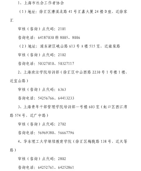 上海社會工作者現場審核地址